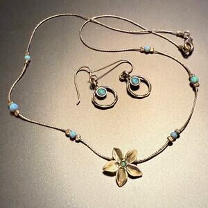 Shablool Didae Blue Opal & Israeli Sterling Silver Jewelry Set